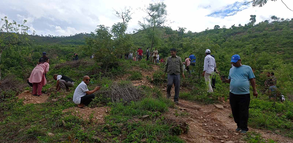 सानीमदौ सामुदायिक बनमा राष्ट्रिय वृक्षारोपण दिवसको अवसरमा वृक्ष रोपन