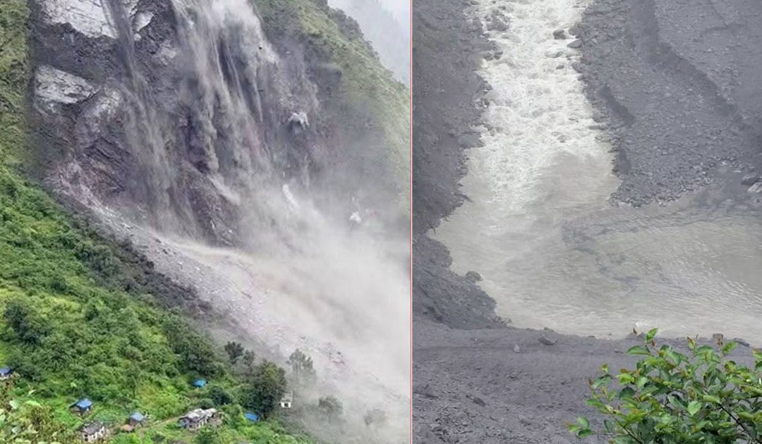 दार्चुलाको भट्टारमा पहिरोको आतंक, चौलानी थुनिएपछि १० परिवार सारिए